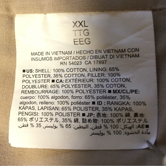 Old Navy Tan Quilted Jacket Open front Cotton XXL NEW OR LIKE NEW - Picture 10 of 12